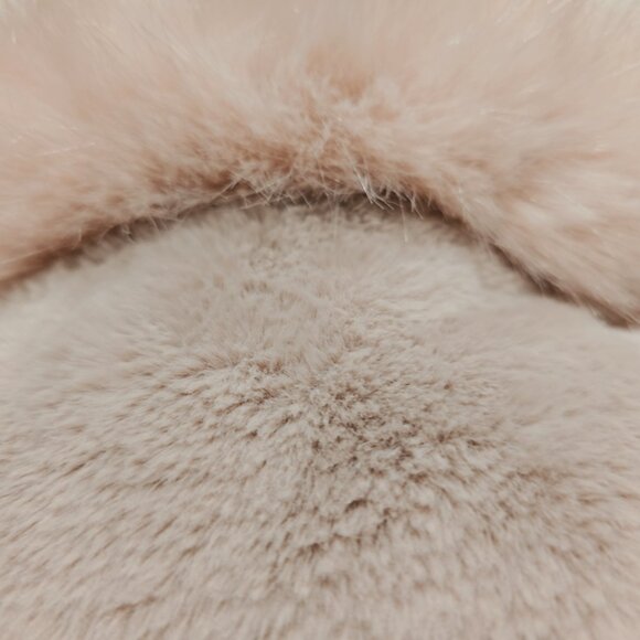 New FAUX Rex Rabbit Lapin Fur-Lined Parka Coat Jacket No Mink Fox Raccoon Pink M - Picture 5 of 5